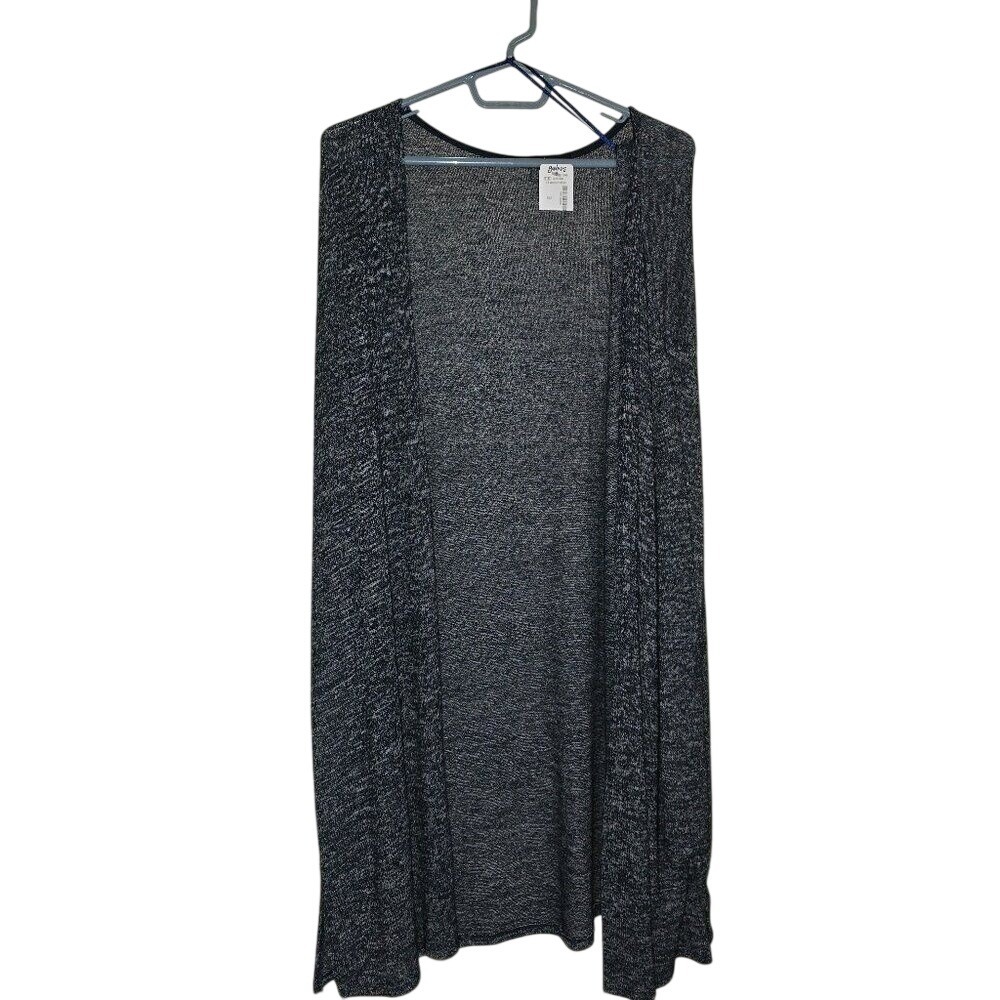 Ambiance‎ sweater cover-up Split Front 2XL Navy blue white heather lightweight